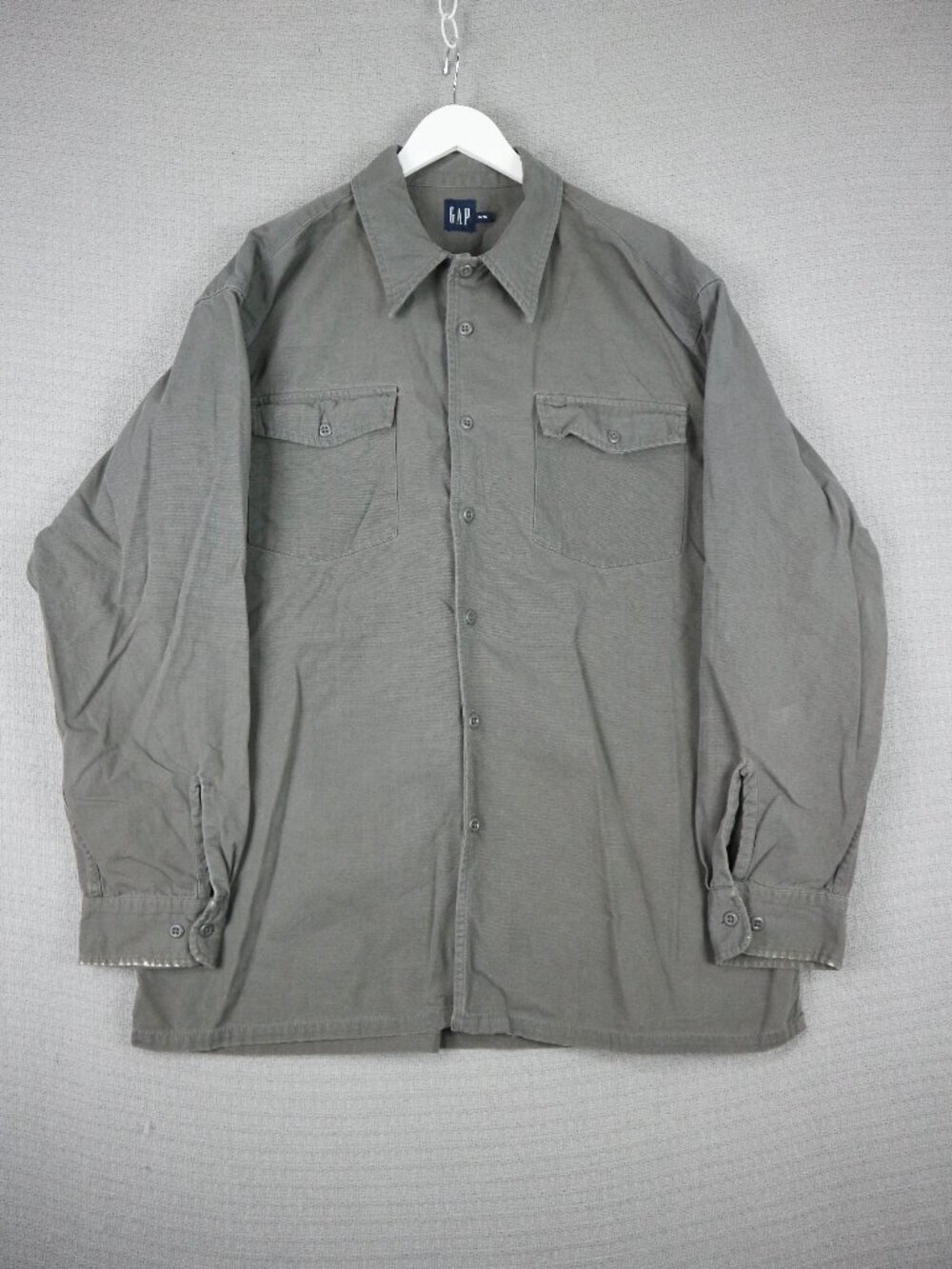 Vintage Gap 2000's Oversized Cotton Button Up Shirt Jacket Shacket XL